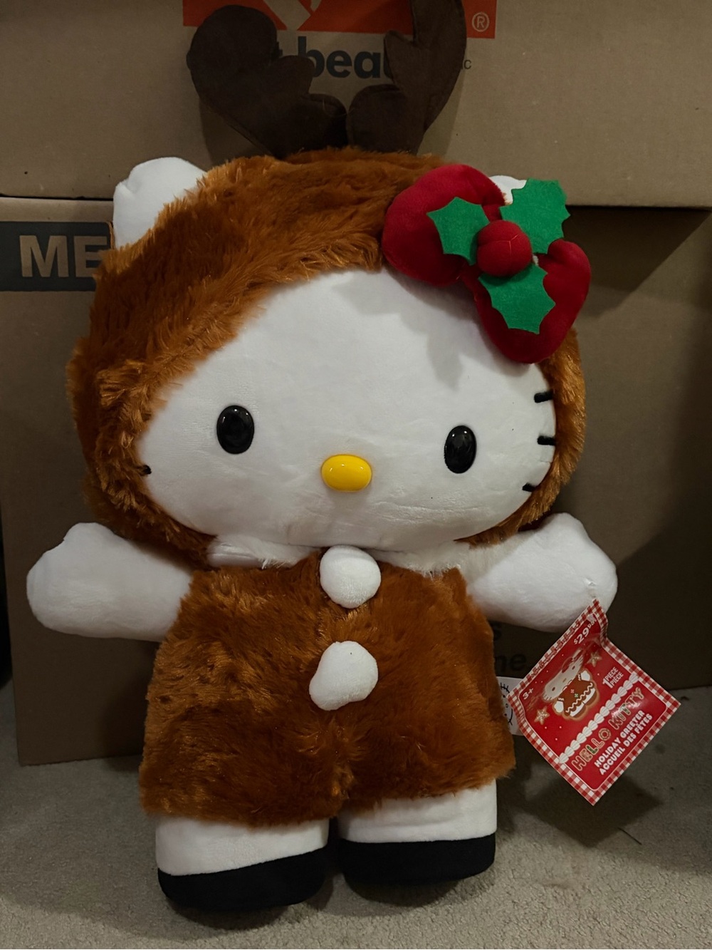 Hello kitty large 12” reindeer holiday plush Christmas stepper